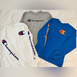 Mens Small Long Sleeve Champion Shirt Lot Champion t-shirts long sleeve tees S